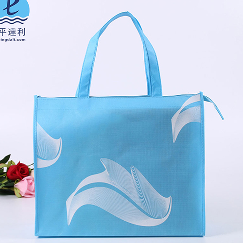 藍(lán)色手提服裝環(huán)保防塵袋定制